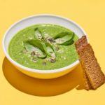 Courgette, leek & goat's cheese soup
