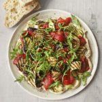 Layered hummus & griddled vegetable salad