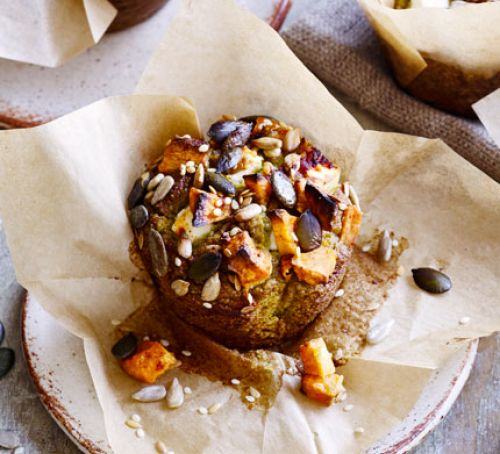 Sweet potato, avocado & feta muffins Recipe