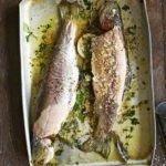 Simple herb-baked trout & horseradish