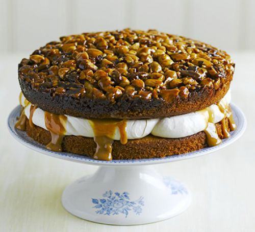 Utterly nutterly caramel layer cake Recipe