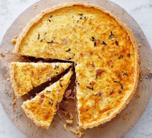 Caramelised onion quiche with cheddar & bacon Recipe