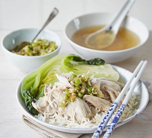 Chinese poached chicken & rice Recipe