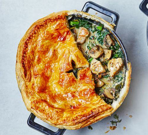 Chicken, kale & mushroom pot pie Recipe