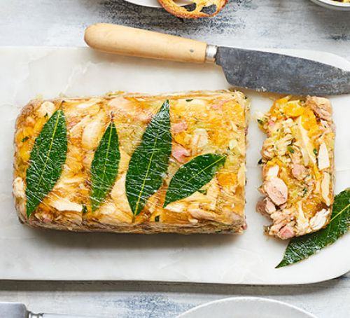 Chicken terrine with leeks & apricots