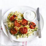 Harissa roasted tomatoes with couscous