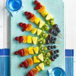 Rainbow fruit skewers