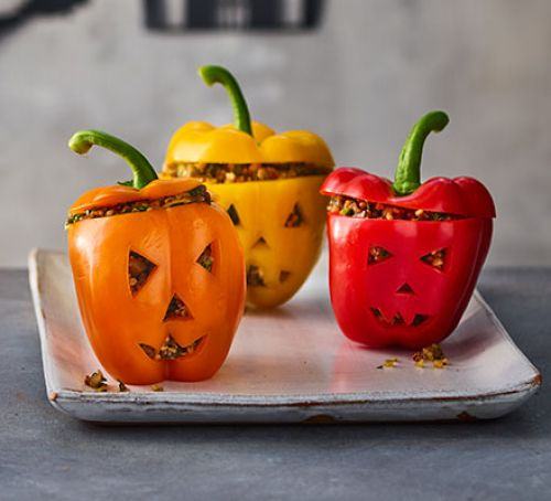 Healthy Halloween stuffed peppers