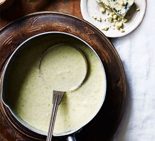 Leek, fennel & potato soup with cashel blue cheese