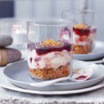 Lingonberry & ginger cheesecake pots