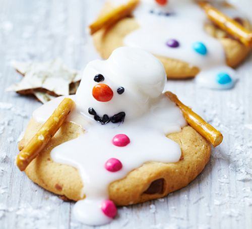 Melting snowman biscuits