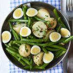 Potato salad with anchovy & quail's eggs