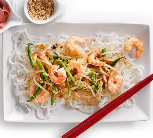 Prawn & rice noodle stir-fry Recipe