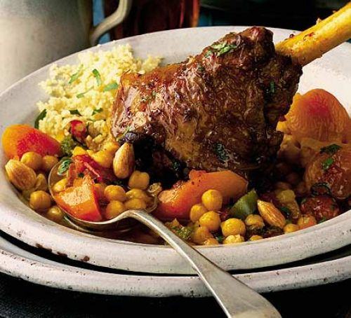 Lamb shanks with chickpeas & Moroccan spices Recipe