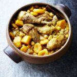 Guinea fowl tagine with chickpeas, squash & apricots