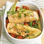 Baked salmon with fennel & tomatoes