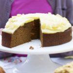 Ginger cake with caramel frosting