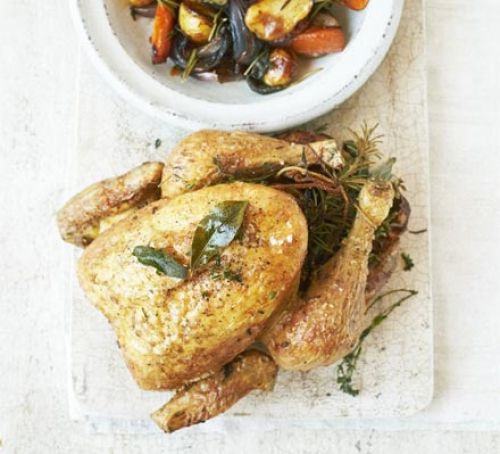 Herby slow-roast chicken Recipe