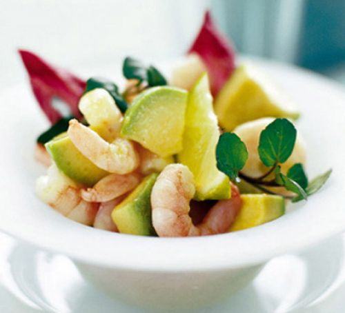 Avocado prawns in wasabi dressing Recipe