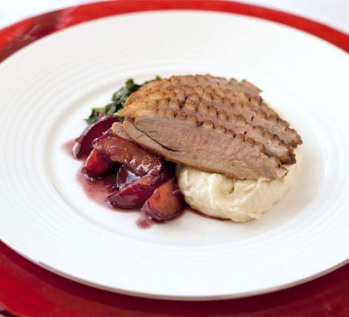 Roasted duck breast with plum sauce