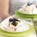 Spiced meringues with coffee-soaked prunes