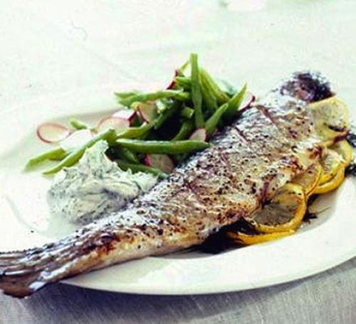 Tangy trout with a simple garden salad