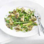 Warm artichoke & asparagus summer salad