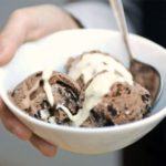 Malt chocolate ice cream with Oreo cookie crunch