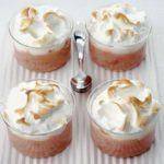 Rhubarb & strawberry meringue pots