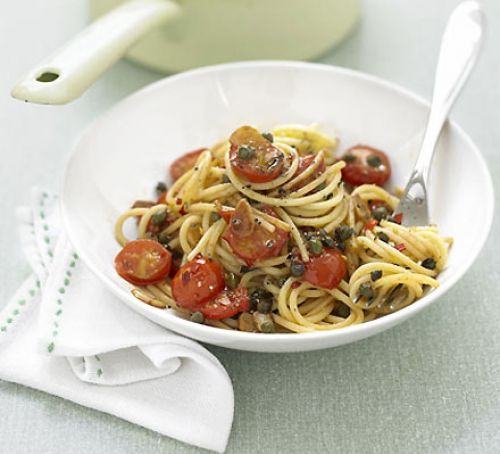 Cherry tomato & caper spaghetti Recipe