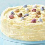 Frosted white chocolate Easter cake