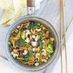 Spicy mushroom & broccoli noodles