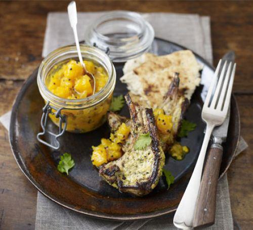 Indian lamb with spiced pumpkin pickle