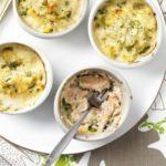 Smoked trout fish pies