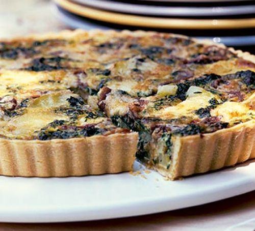 Fresh spinach & anchovy tart Recipe