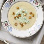 Parsnip soup with parsley cream