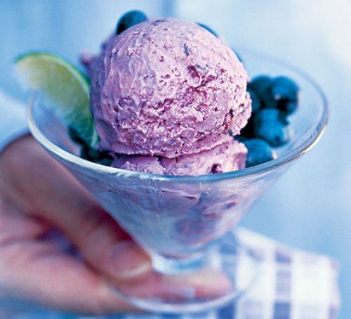 Blueberry, coconut & lime ice cream Recipe