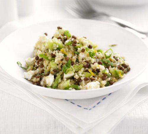 Quinoa, lentil & feta salad Recipe