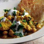 Fragrant chicken curry with chick peas