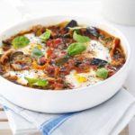 Easy ratatouille with poached eggs