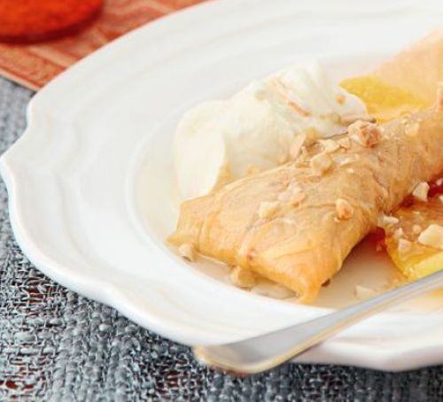 Almond & honey pastries with orange cream
