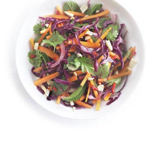 Tangy carrot, red cabbage & onion salad Recipe