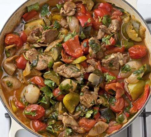 Mediterranean vegetables with lamb Recipe