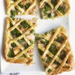 Salmon & broccoli lattice tart