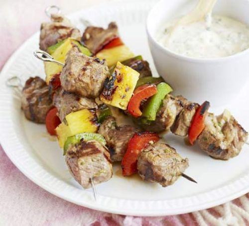 Fruity lamb kebabs with chilli mayo Recipe
