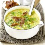 Potato & Savoy cabbage soup with bacon