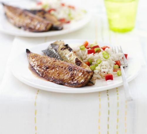 Grilled mackerel with soy, lime & ginger