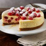 Baked raspberry & lemon cheesecake