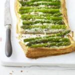 Herby asparagus & bacon tart