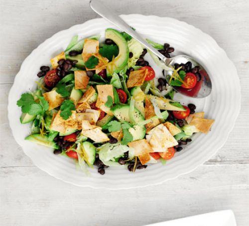Mexican salad with tortilla croutons